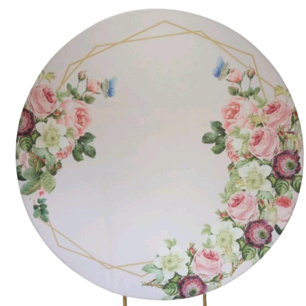 Capa Para Painel Helanca Floral Rosa Com Borboleta 1,20M. - Rocha Decorações