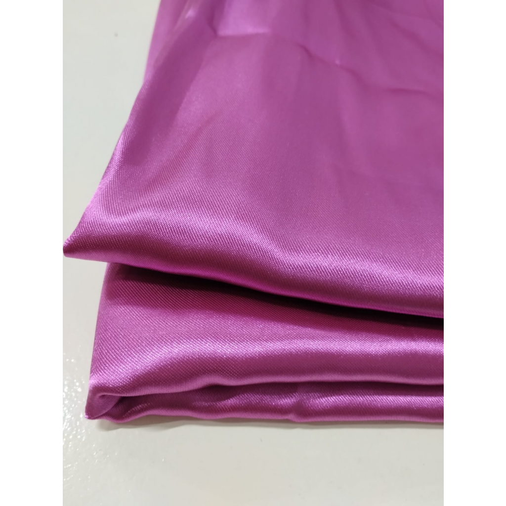 Tecido Cetin Pink Com Barra Para Cortinado - Pink - Rocha Decorações