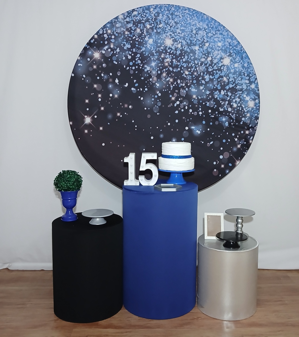 GLITTER AZUL E PRETO 15 ANOS
