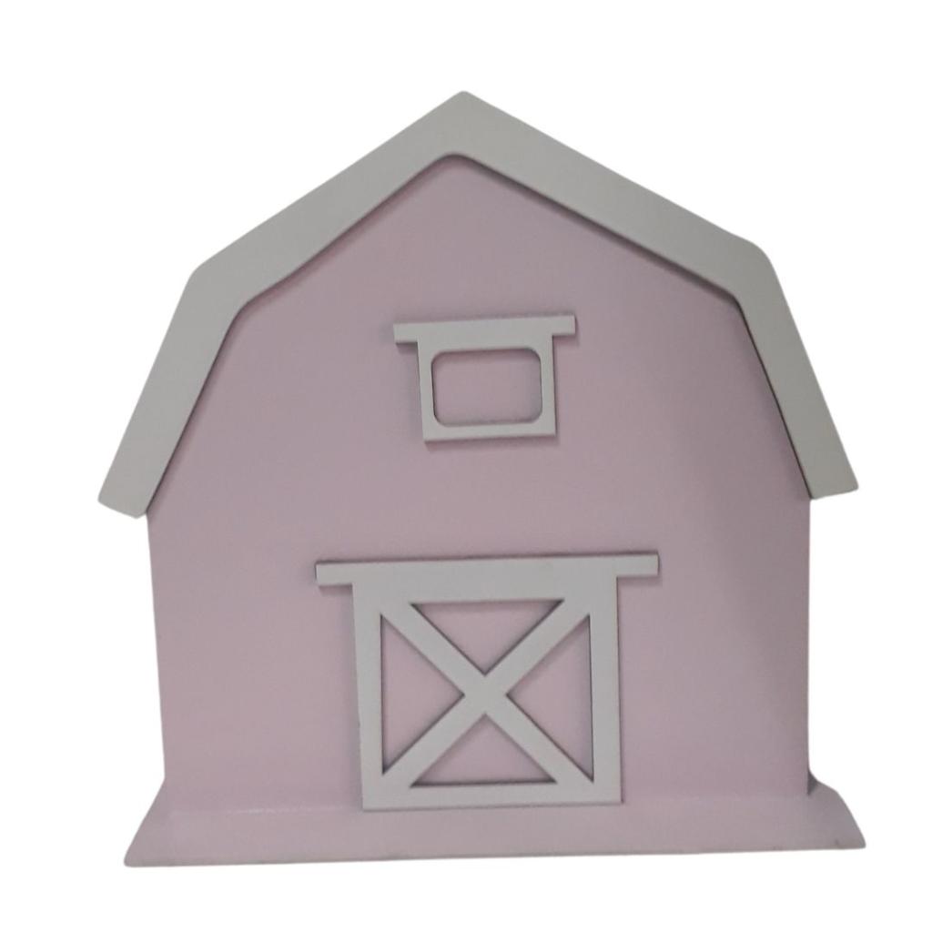 Celeiro Rosa Display Mdf Para Fazendinha - Rosa - Rocha Decorações