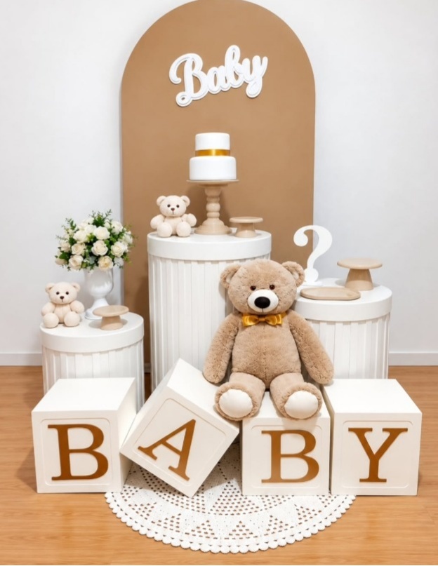 Revelação Ou Cha de Bebe Nude Composição - Rocha Decorações Pegue e Monte Itatiba