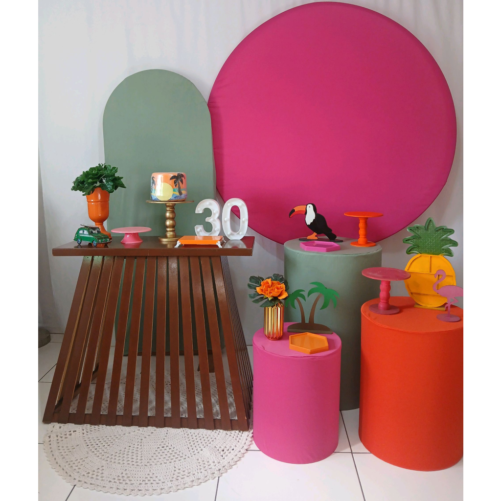 Tropical Verde, Pink E Laranka Composição - Rocha Decorações