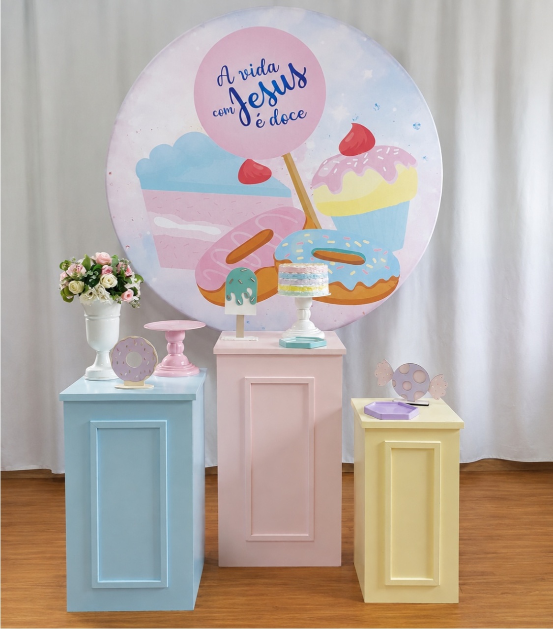 Doce Com Jesus A Vida É, Composição - Rocha Decorações Pegue e Monte Itatiba