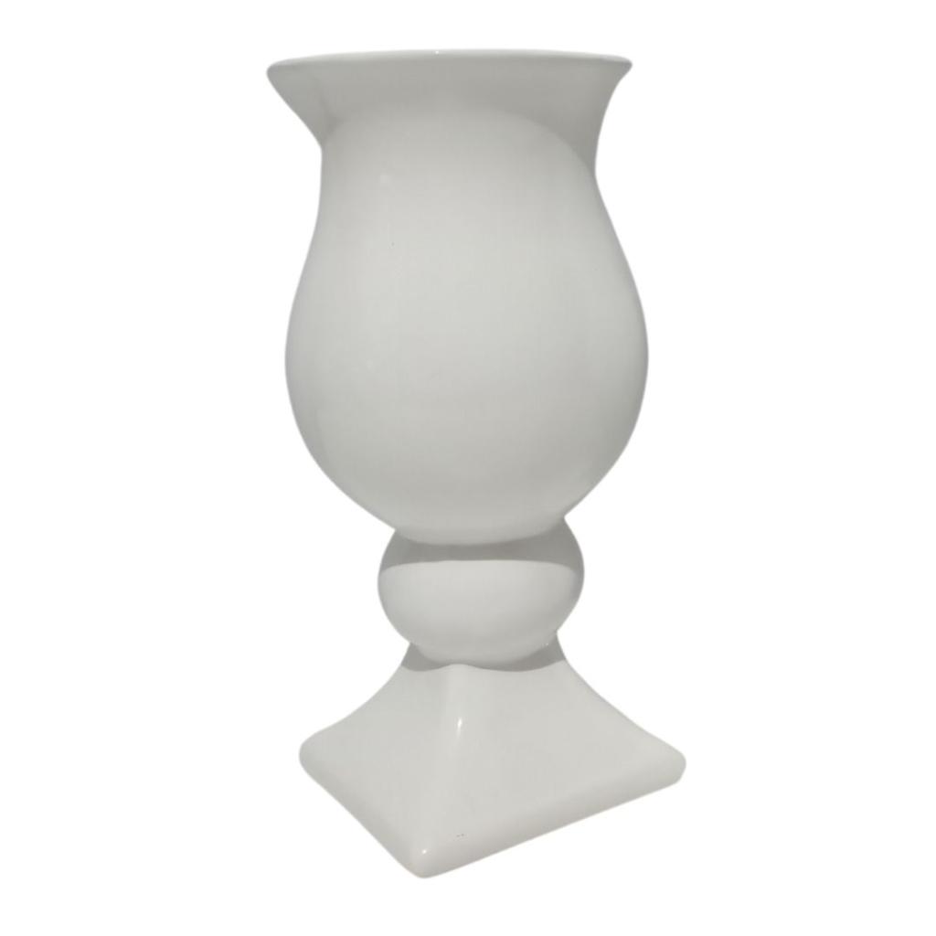 Vaso Cerâmica Lazio Branco - Rocha Decorações