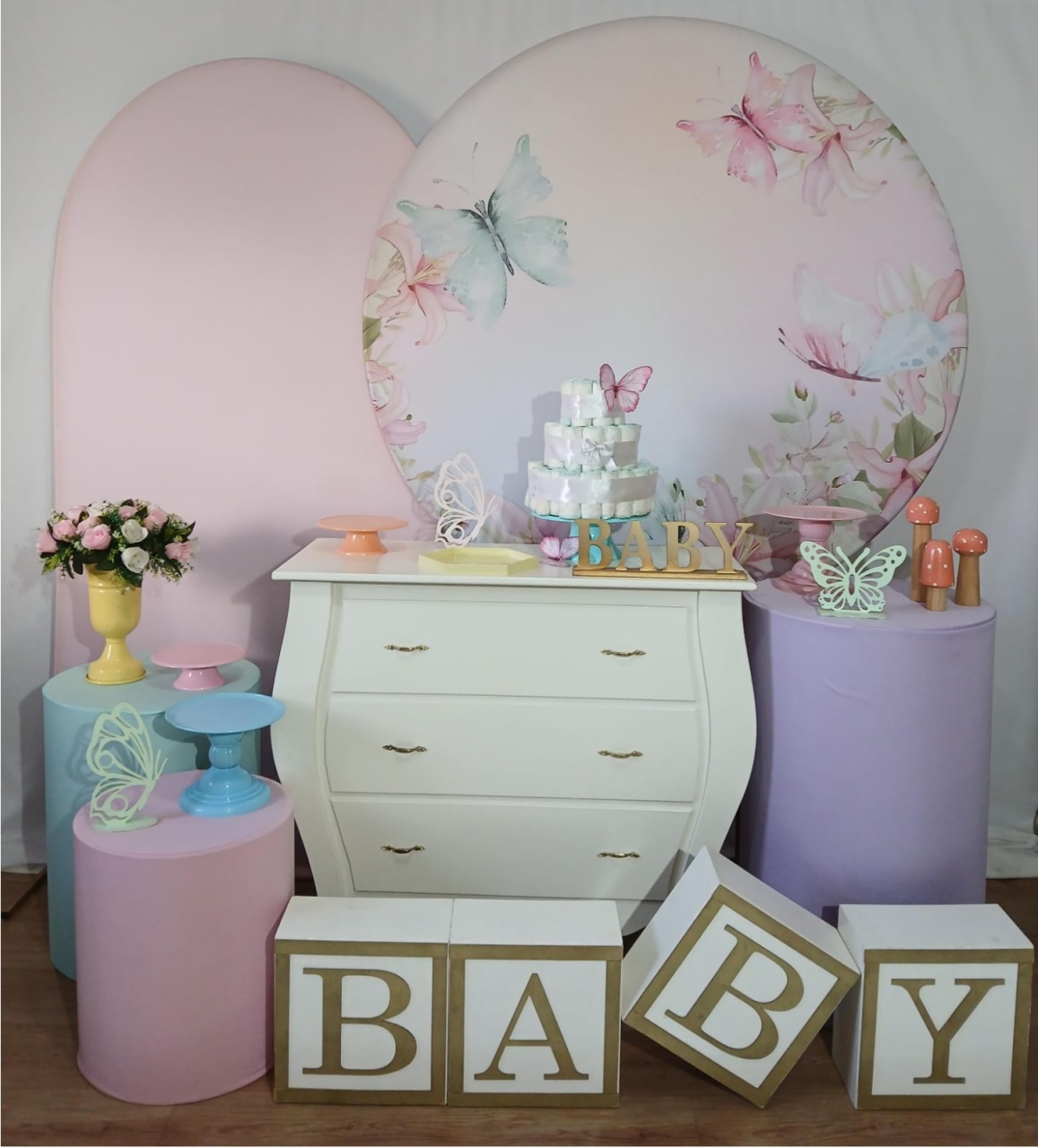 Borboletas Cha de Bebê Kit Master Com Adicional Cubo - Rocha Decorações