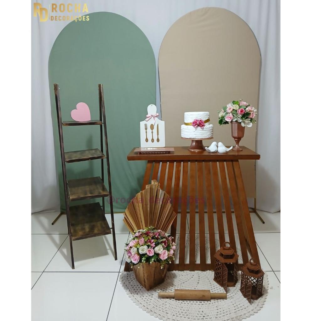 Chá de Cozinha Verde E Nude Composição - Rocha Decorações