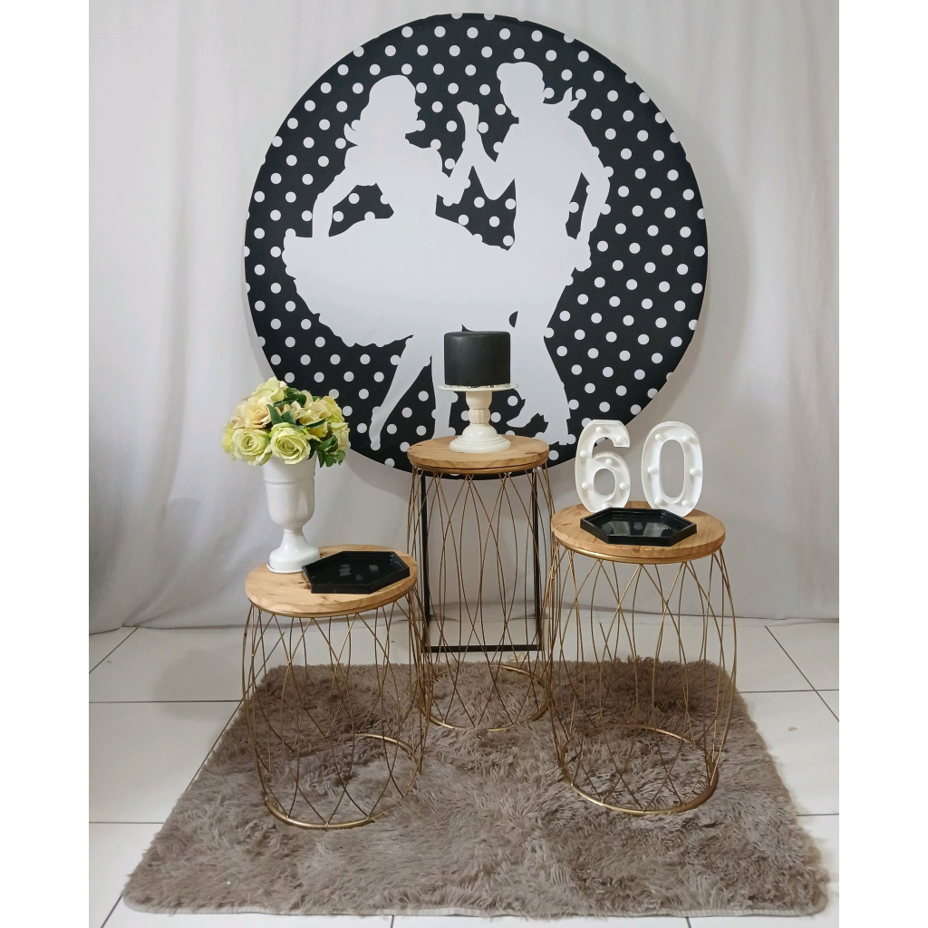 Anos 60 Preto E Branco Com Garden Kit Premium - Rocha Decorações