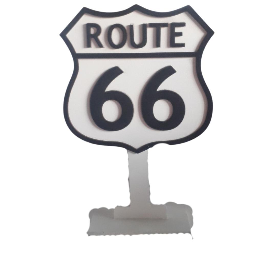 Placa Route 66 Display Mdf - Rocha Decorações