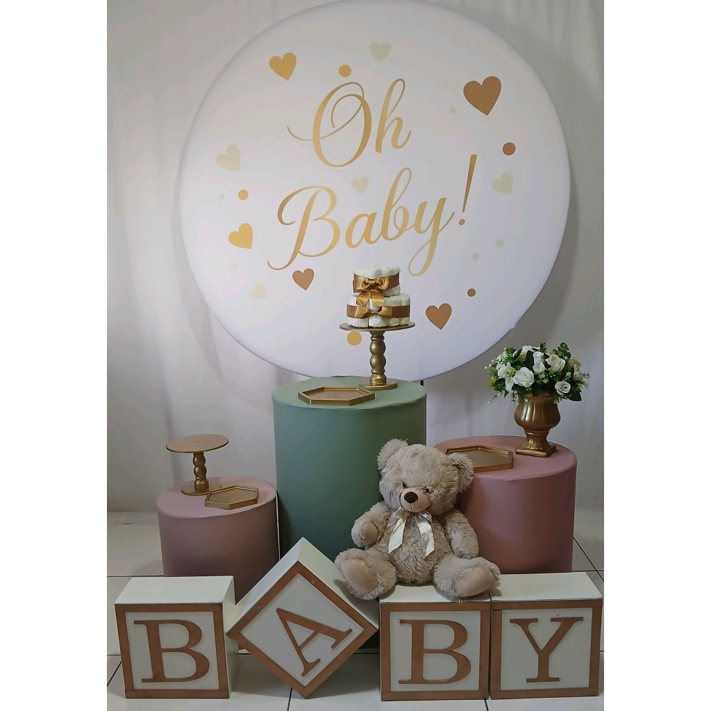 Oh Baby Cha de Bebe Verde E Nude - Rocha Decorações