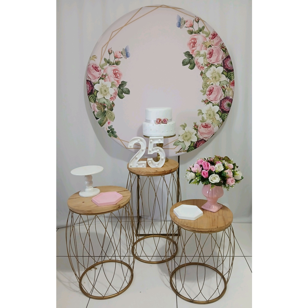 Floral Rosa E Branco Com Garden Kit Premium - Rocha Decorações