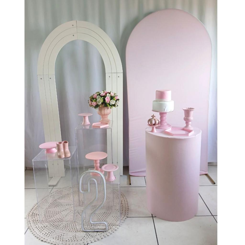 Rosa E Branco Base Para Incluir Tema - Rocha Decorações