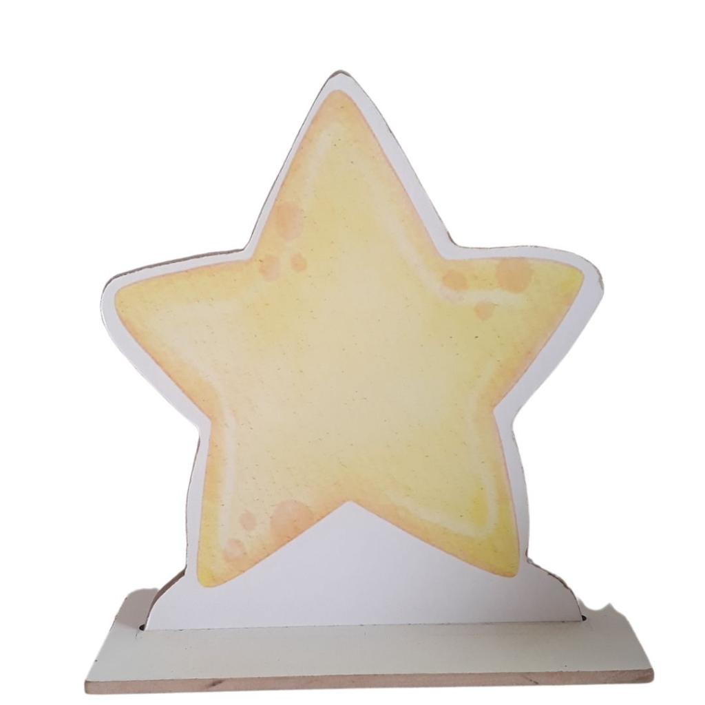 Estrela Amarela Display Mdf - Rocha Decorações