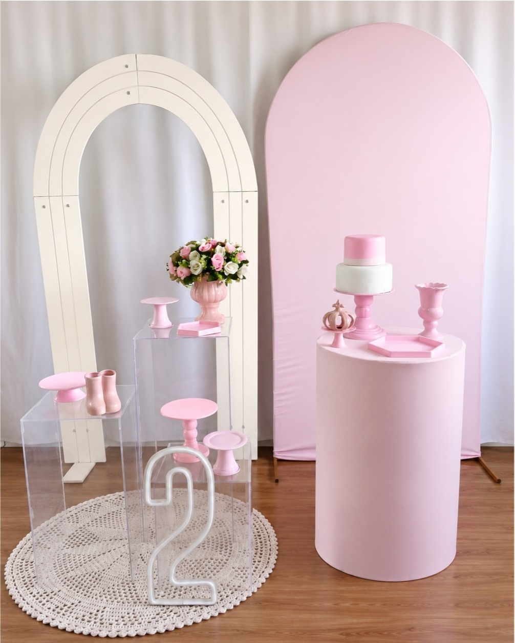 Rosa E Branco Composição K9378 - Rocha Decorações Pegue e Monte Itatiba