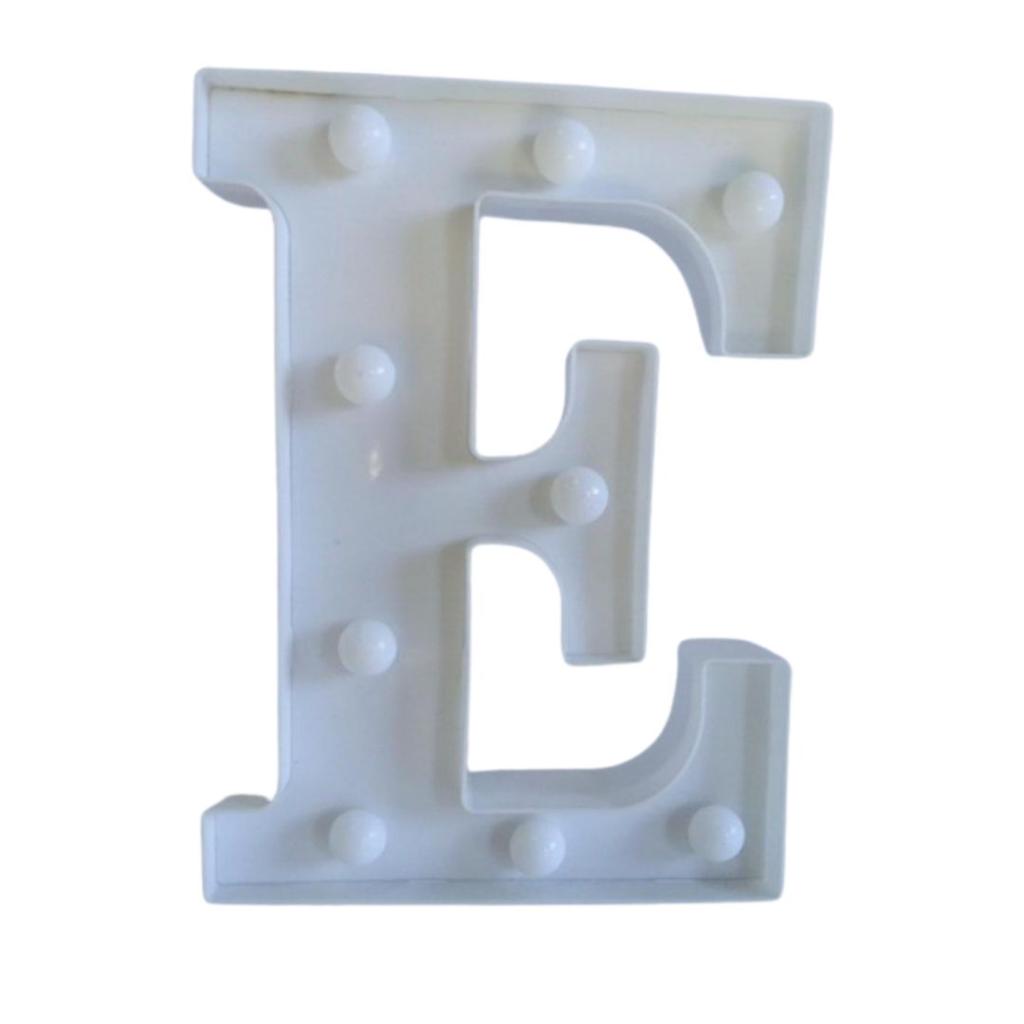 Letra "E" Luminoso Led 0,22Cm  (Não Acompanha Pilha) - Branco - Rocha Decorações