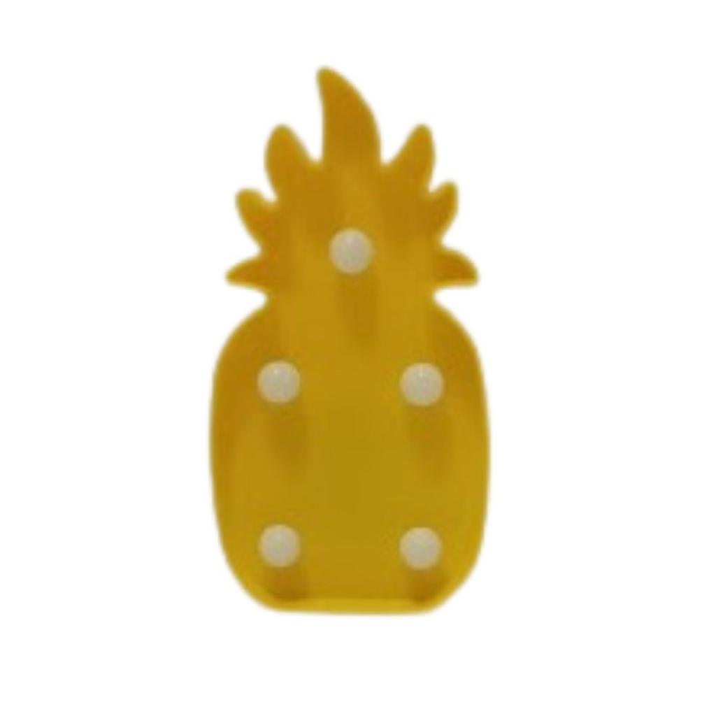 Abacaxi Luminária Led  Amarela 10Cm (Não Acompanha Pilha) - Amarelo - Rocha Decorações