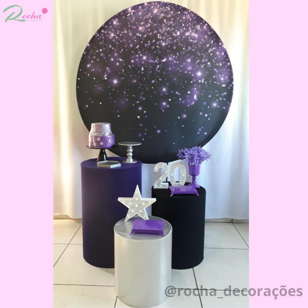 Glitter Roxo E Prata - Rocha Decorações