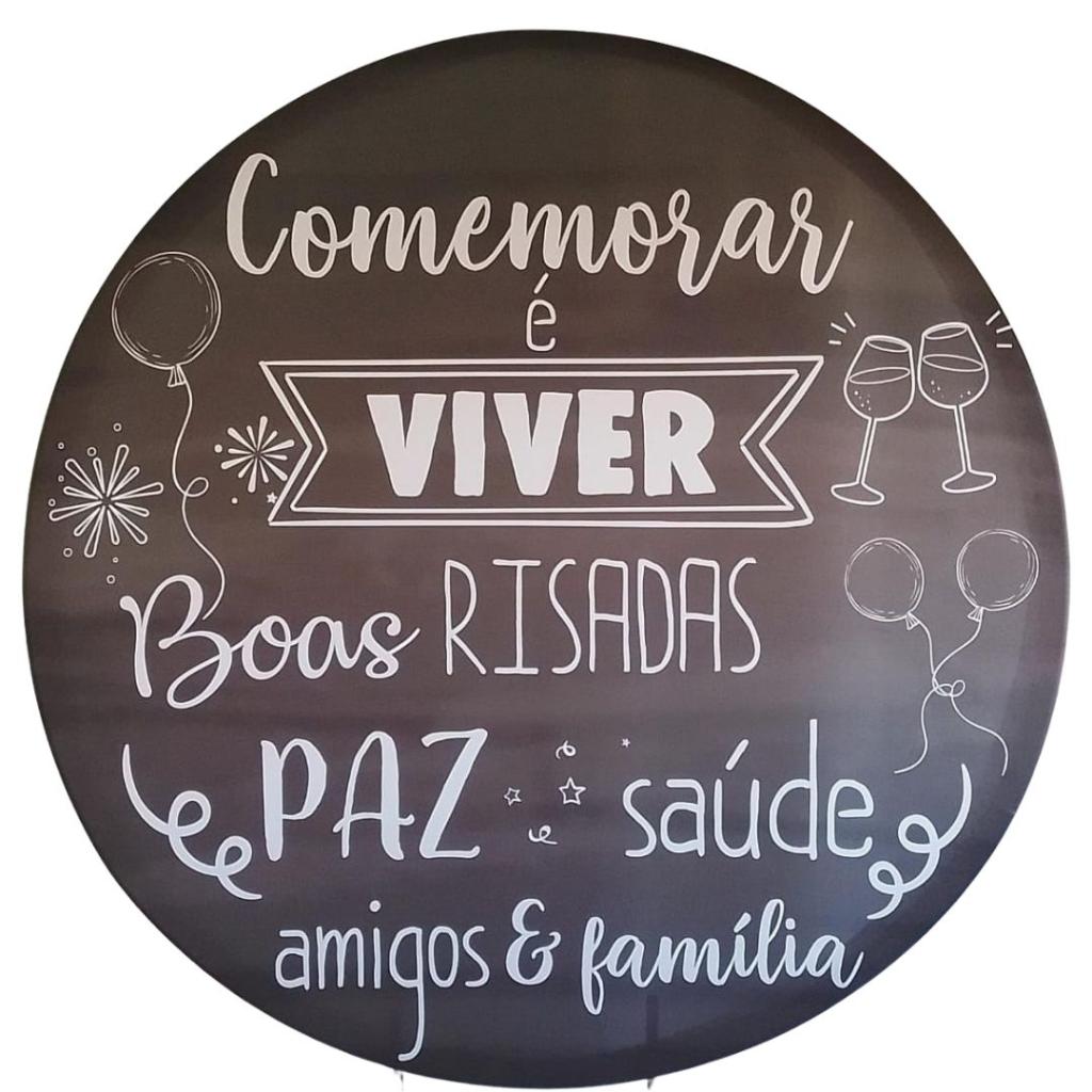 Capa Para Painel Comemorar É Viver 1,50M - Preto - Rocha Decorações