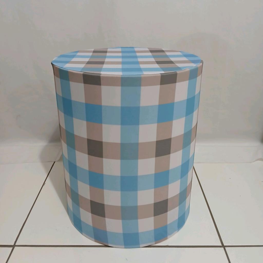 Capa Cilindro Fazendinha / Quadriculada Azul P (0,45 X 0,38) - Rocha Decorações