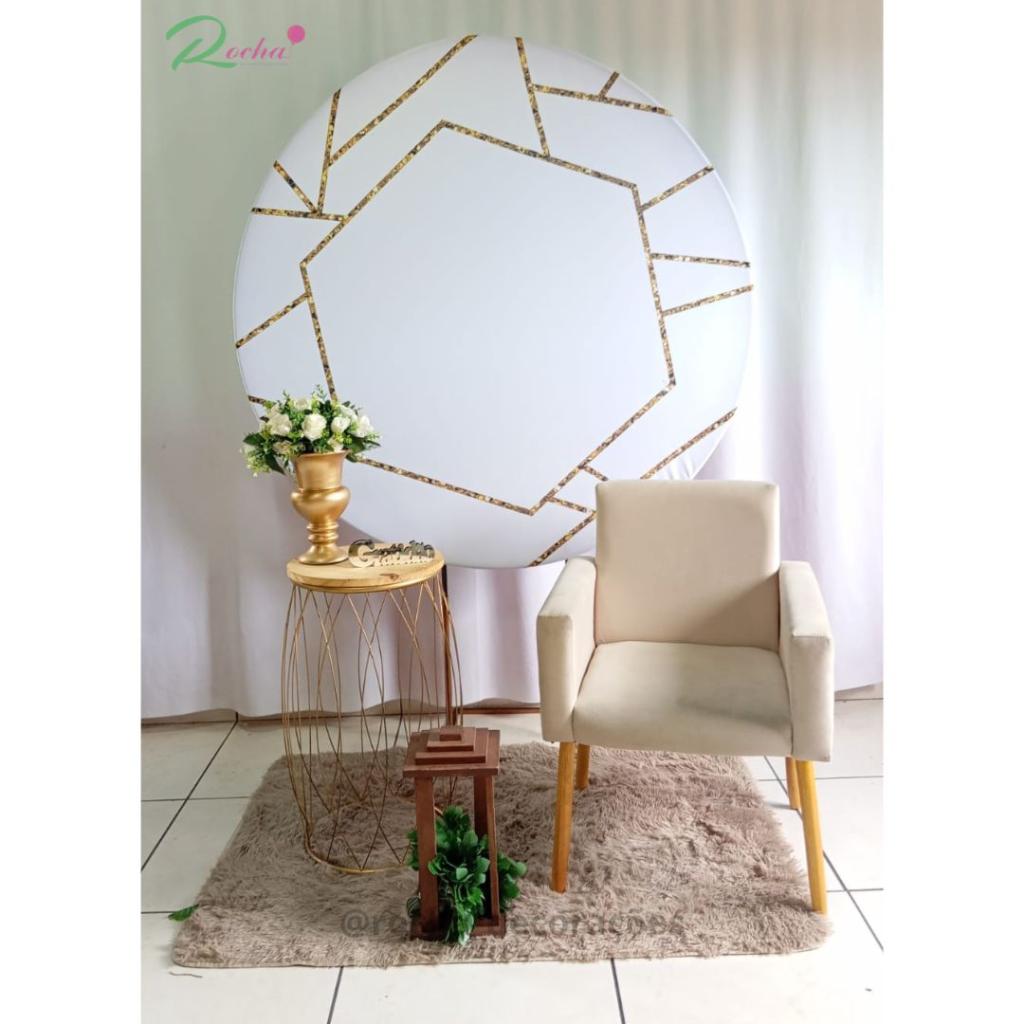 Branco E Dourado Area de Fotos - Rocha Decorações