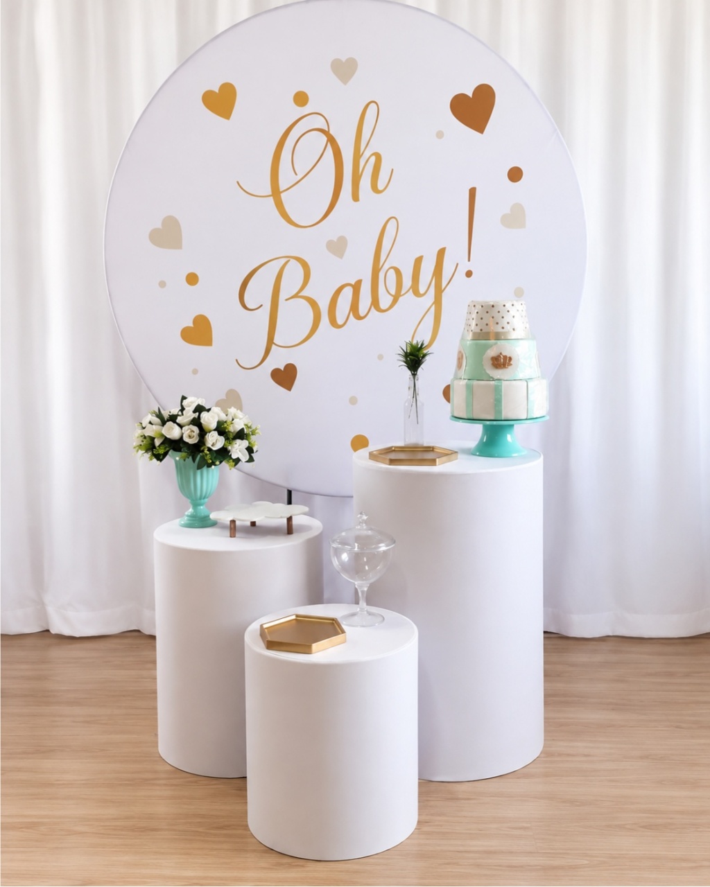 OH BABY BRANCO DOURADO E VERDE KIT ESSENCIAL
