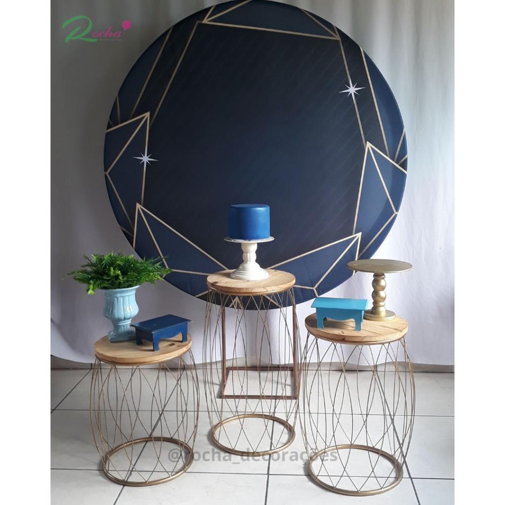 Azul E Dourado Com Garden Kit Premium - Rocha Decorações