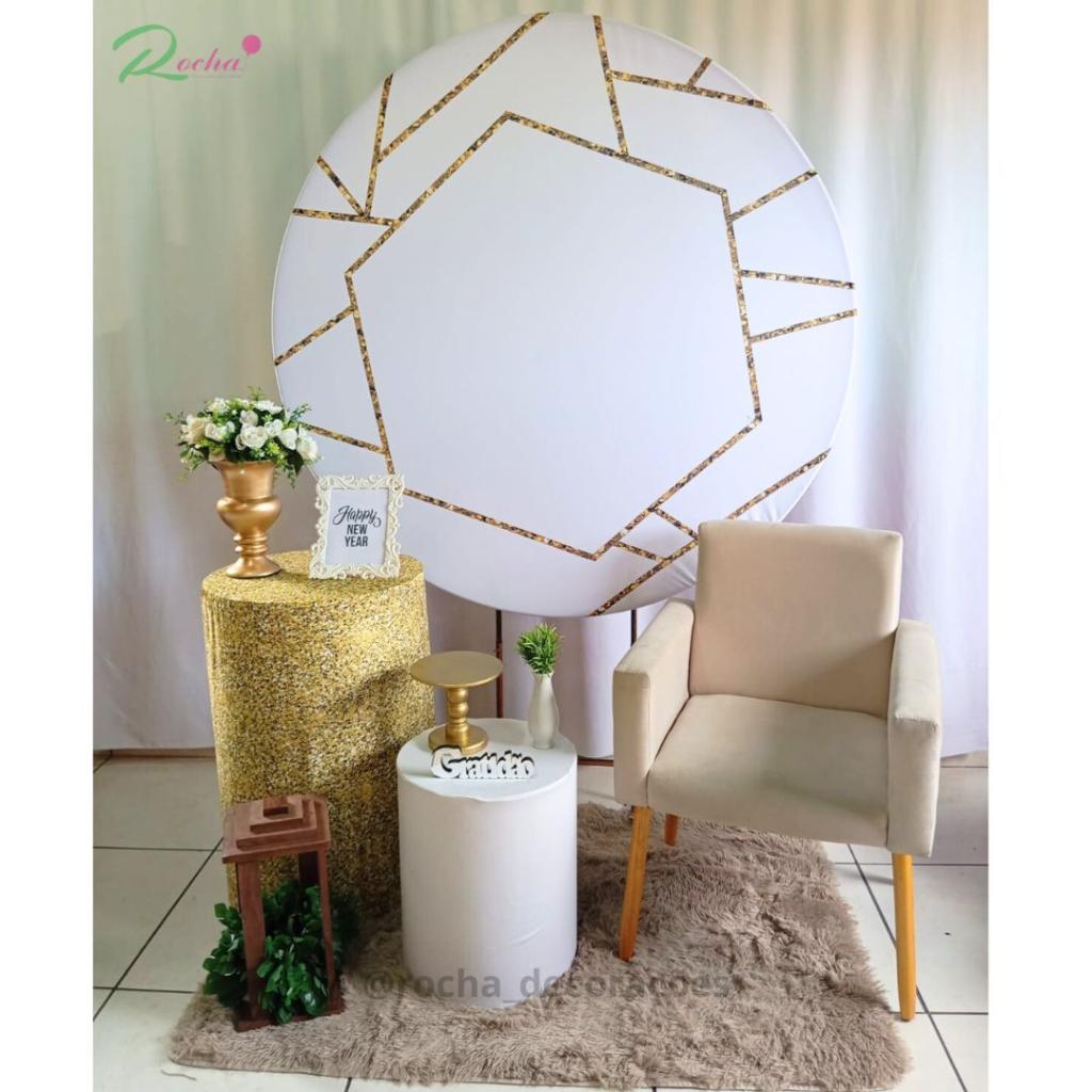 Cenario Branco Dourado - Rocha Decorações