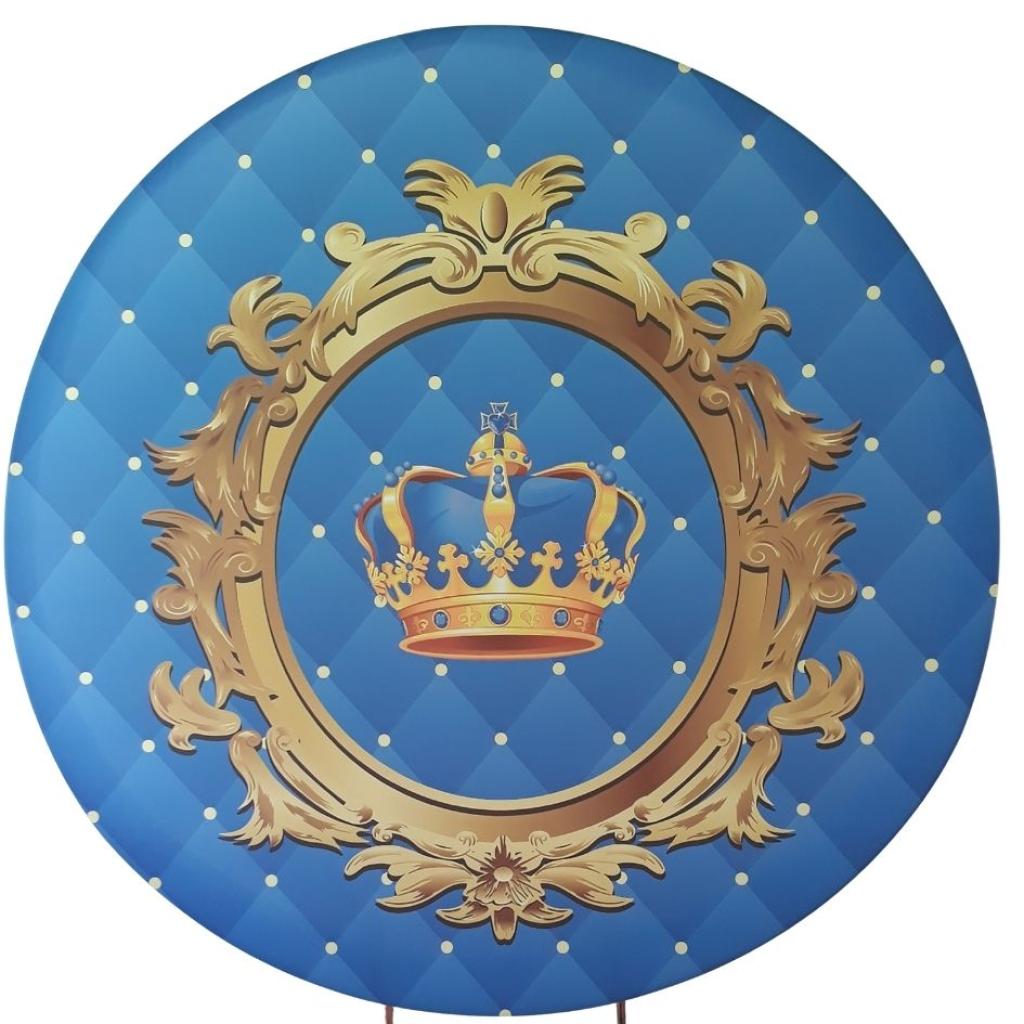 Capa Avulsa Painel Realeza Coroa Azul 1,50M. - Azul Escuro - Rocha Decorações