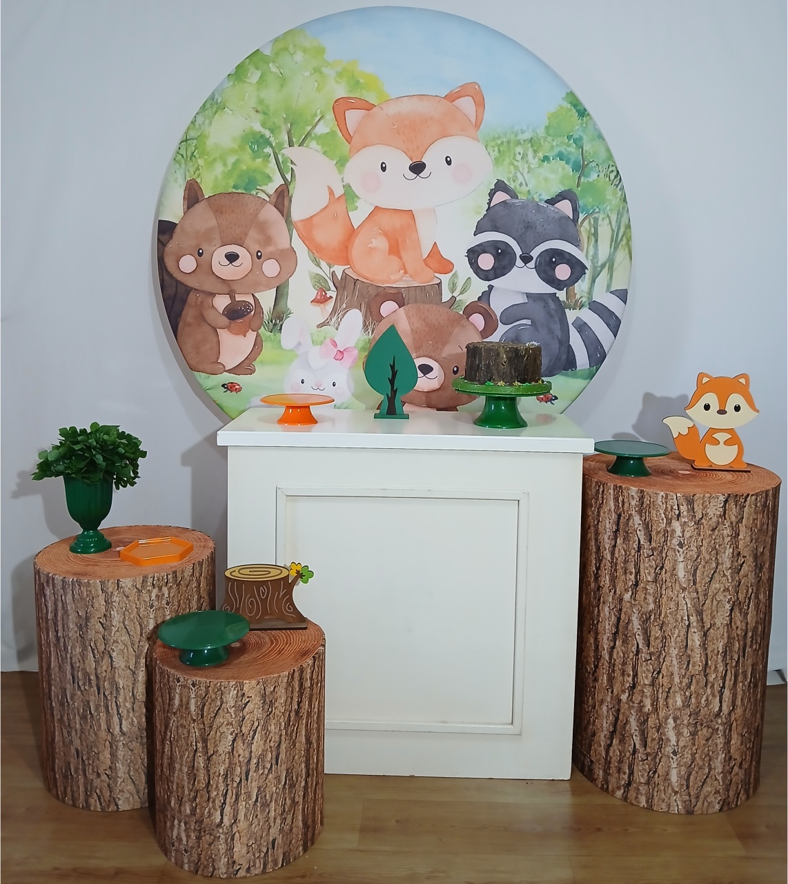Bosque Verde E Laranja Kit Plus - Rocha Decorações