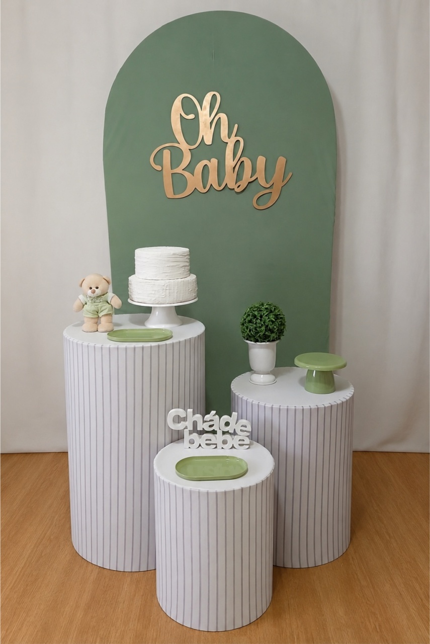 Cha de Bebe Menino Oh Baby Verde Composição - Rocha Decorações Pegue e Monte Itatiba