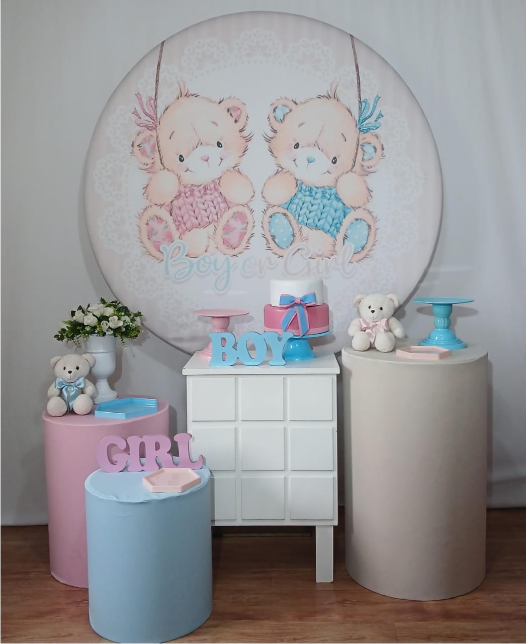 URSO REVELAÇÃO AZUL E ROSA KIT PLUS 4954