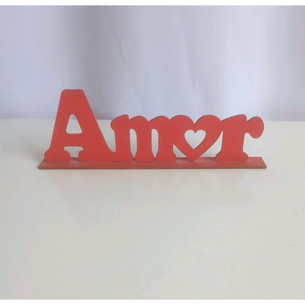 Amor Palavra Vermelha Mdf - Vermelho - Rocha Decorações