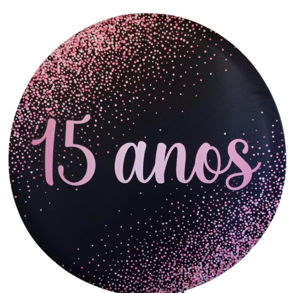 Capa Para Painel 15 Anos Preto E Rosa 1,50M. - Rocha Decorações