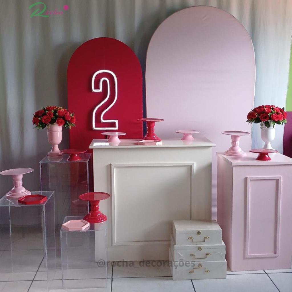 Vermelho E Rosa Cerejinha/ Morango Composição - Rocha Decorações