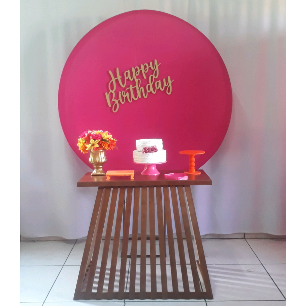 Pink E Laranja Mesa Ripada Composição - Rocha Decorações