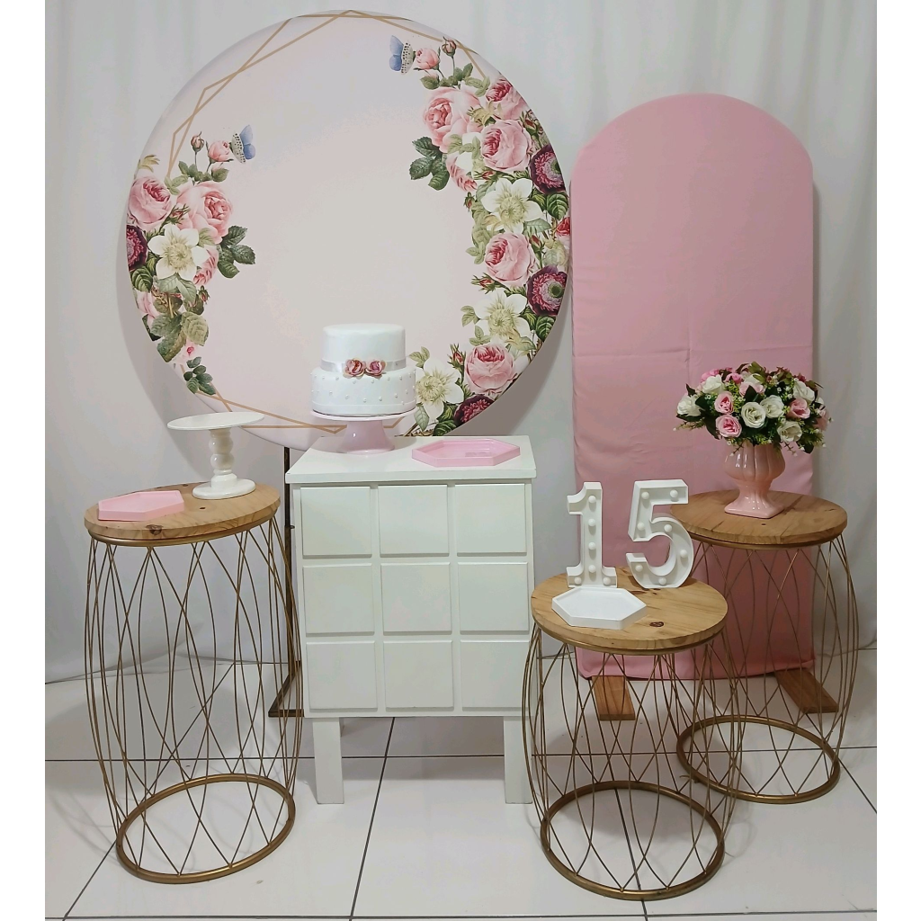 Floral Rosa E Branco Com Garden Kit Master - Rocha Decorações