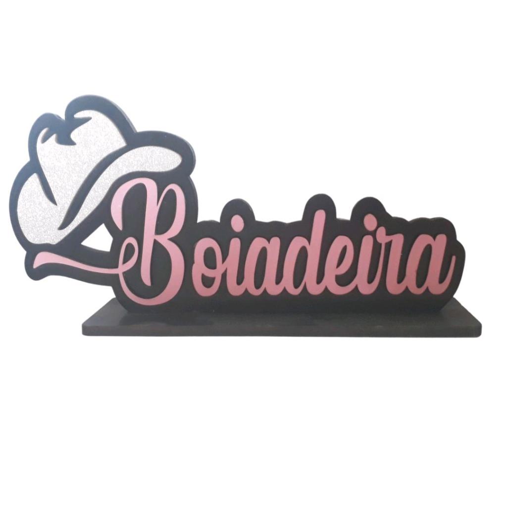 Palavra Boiadeira Rosa  20Cm - Rocha Decorações