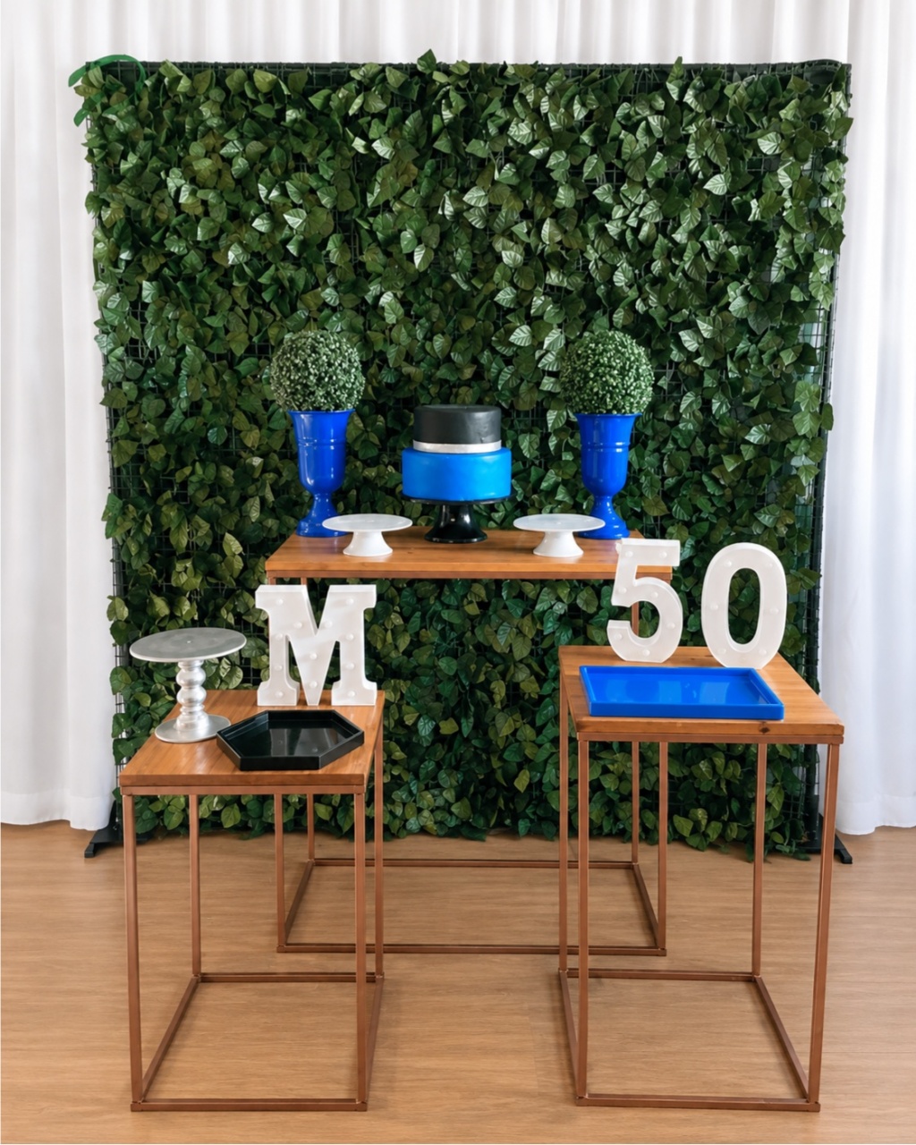 Azul , Prata E Pretom Composição - Rocha Decorações Pegue e Monte Itatiba
