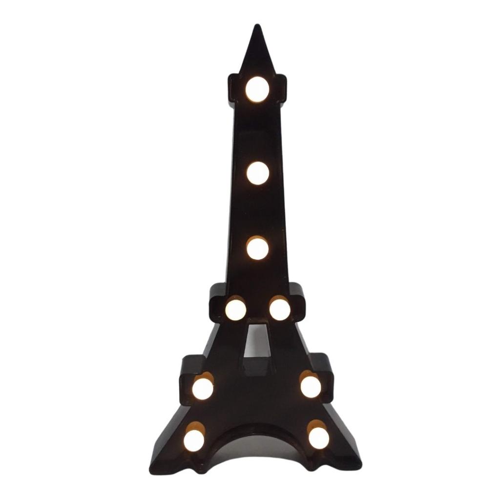 Torre Eifel Luminoso Preta 22Cm - Rocha Decorações