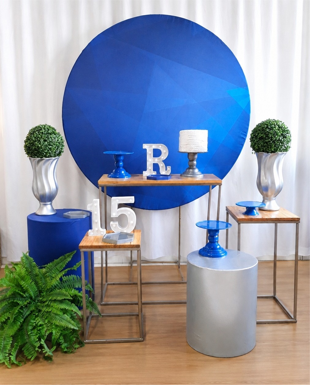 Geométrico Azul Composição K-5690 - Rocha Decorações Pegue e Monte Itatiba