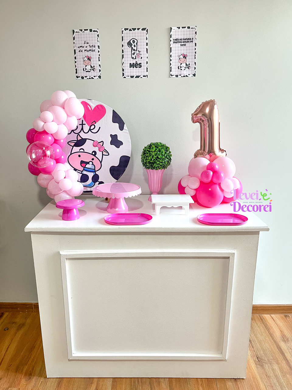 Kit Presença - Eu Amo Tetê - Rosa - Levei Decorei