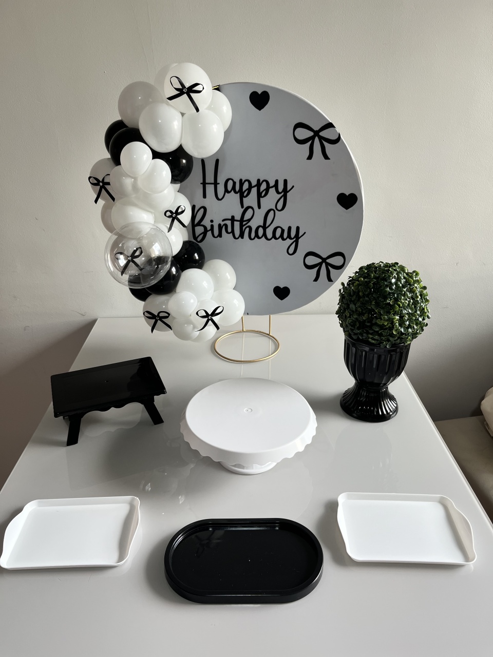 Kit Essencial - Happy Birthday Laços Pretos - Levei Decorei