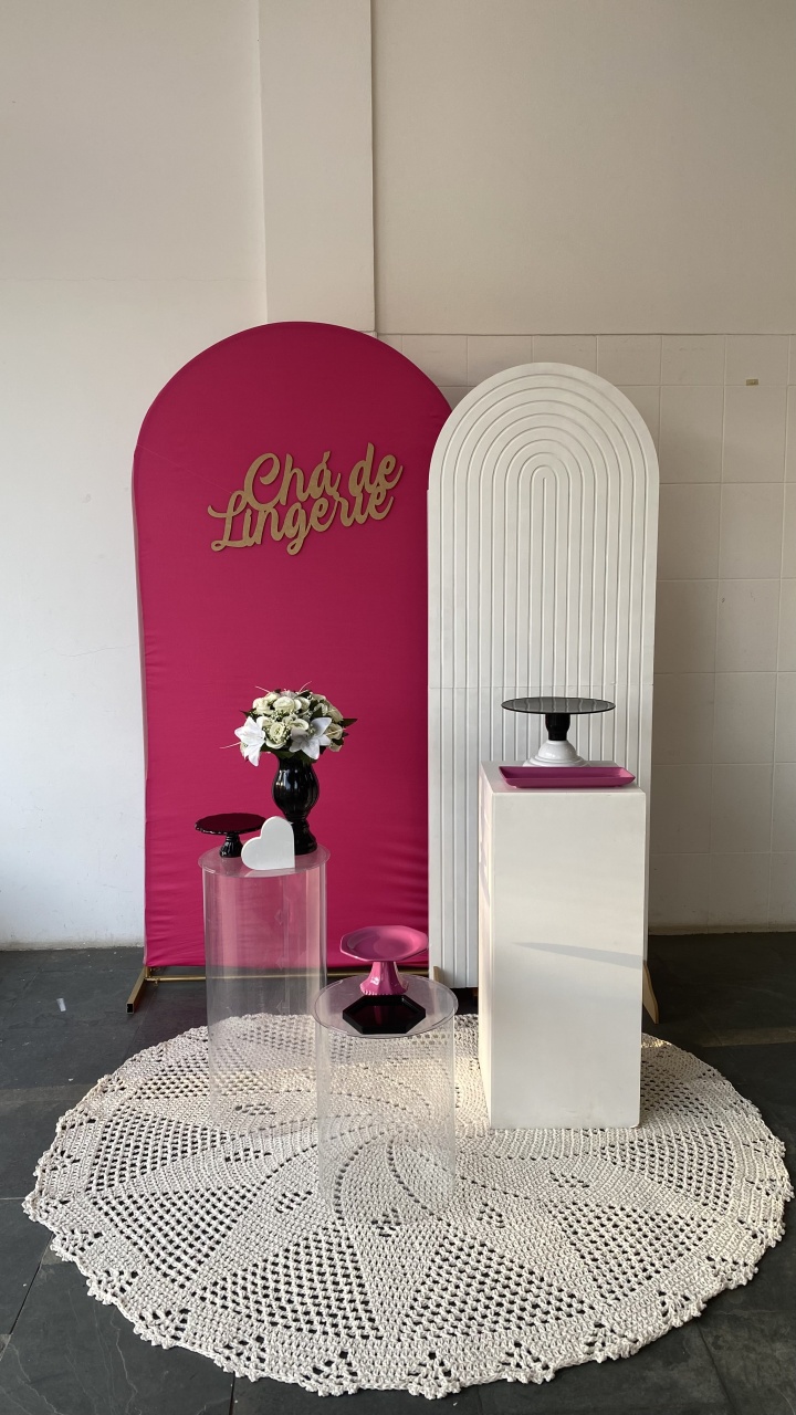 Chá de Lingerie- Pink E Branco - AC Festas Pegue e Monte