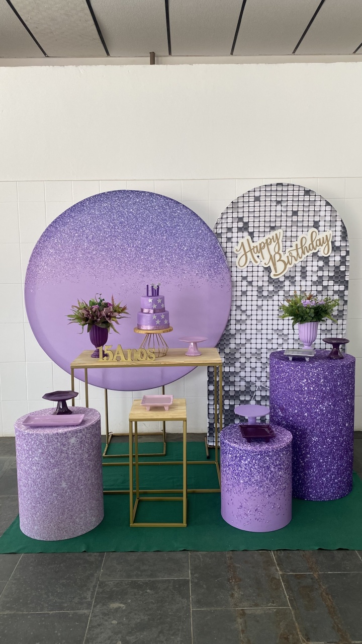 15 Anos Lilás E Prata- Diamante - AC Festas Pegue e Monte