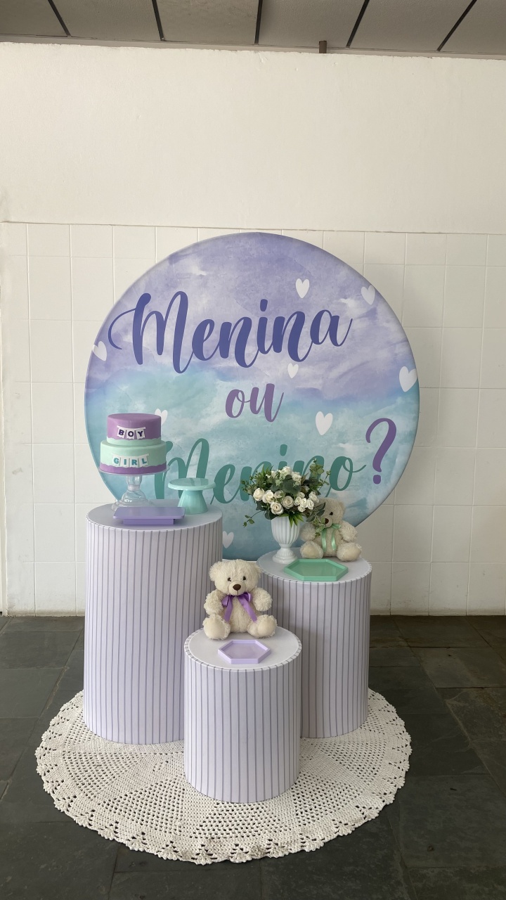 Chá Revelação Lilás E Verde - AC Festas Pegue e Monte