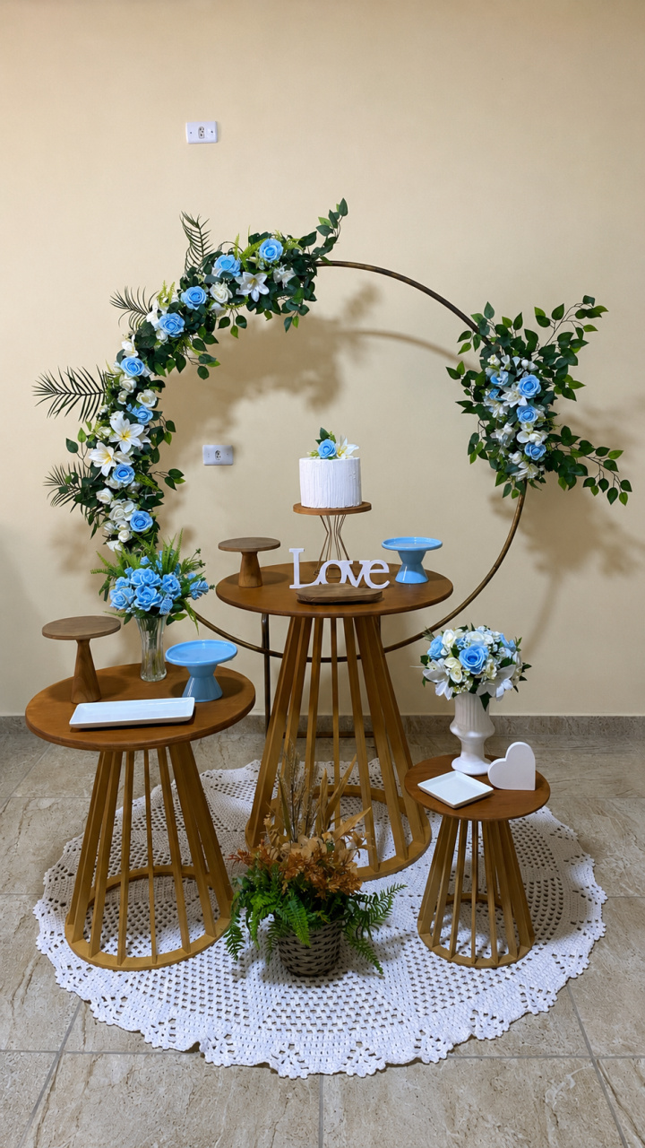 Casamento/Noivado- Azul E Branco- Três Mesas - AC Festas Pegue e Monte