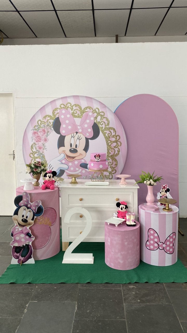 Minnie Rosa- Diamante - AC Festas Pegue e Monte