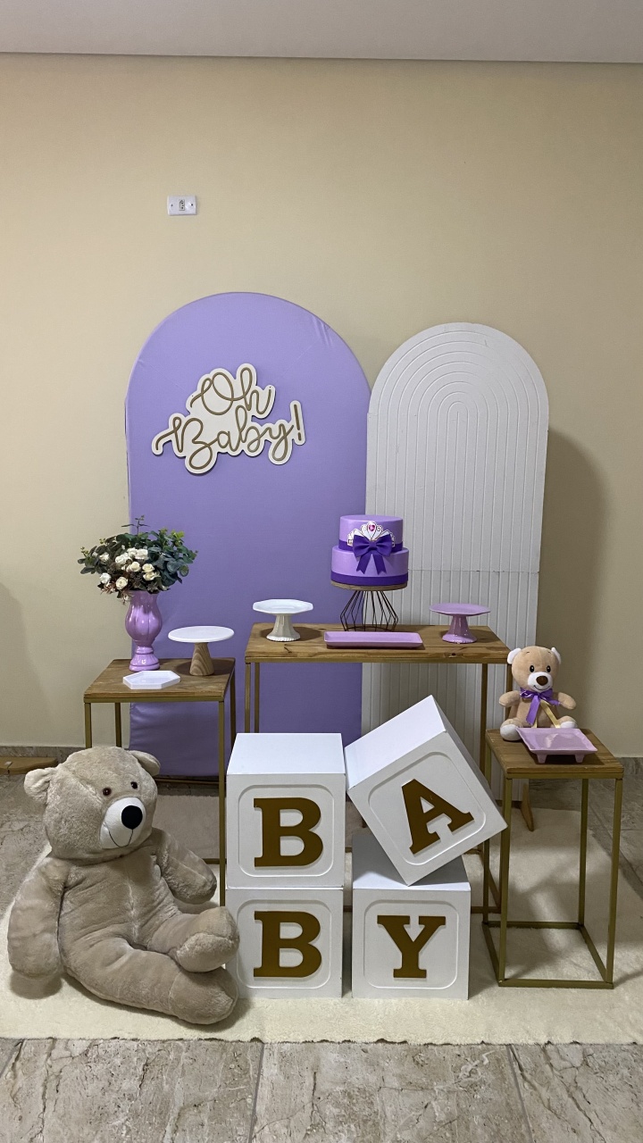 Chá de Bebê Menina- Lilás - AC Festas Pegue e Monte