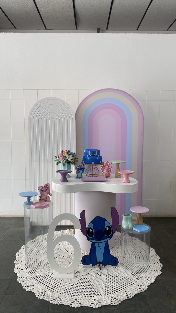 Stitch E Angel- Orgânico - AC Festas Pegue e Monte