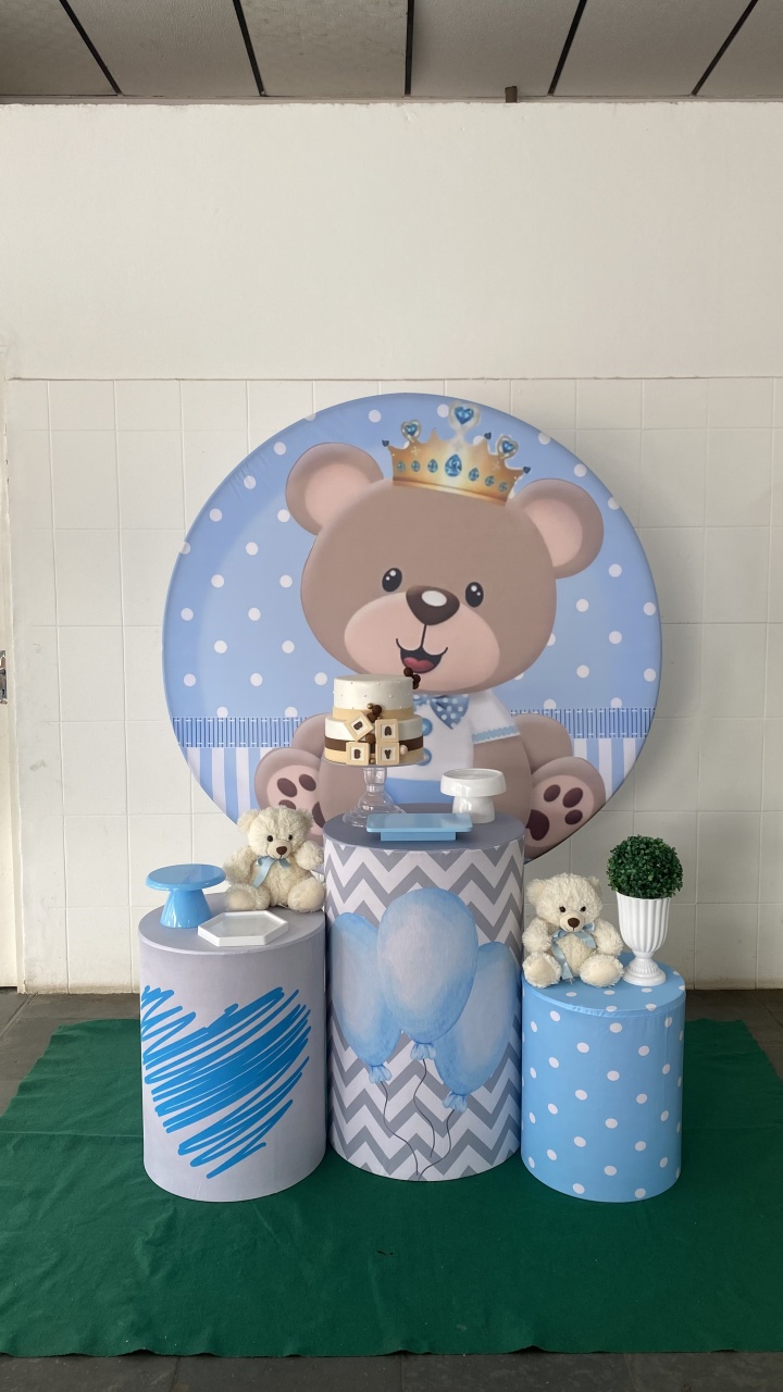 Urso Príncipe Azul Bebê- Bronze - AC Festas Pegue e Monte