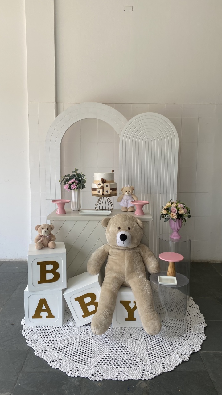 Chá de Bebê Baby Rosa- Vazado - AC Festas Pegue e Monte